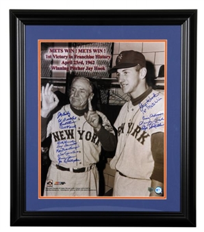 1962 New York Mets Team Signed and Framed 16x20 Lot of 2